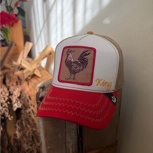 Goorin Bros “King” limited edition Red and White Rooster trucker Cap